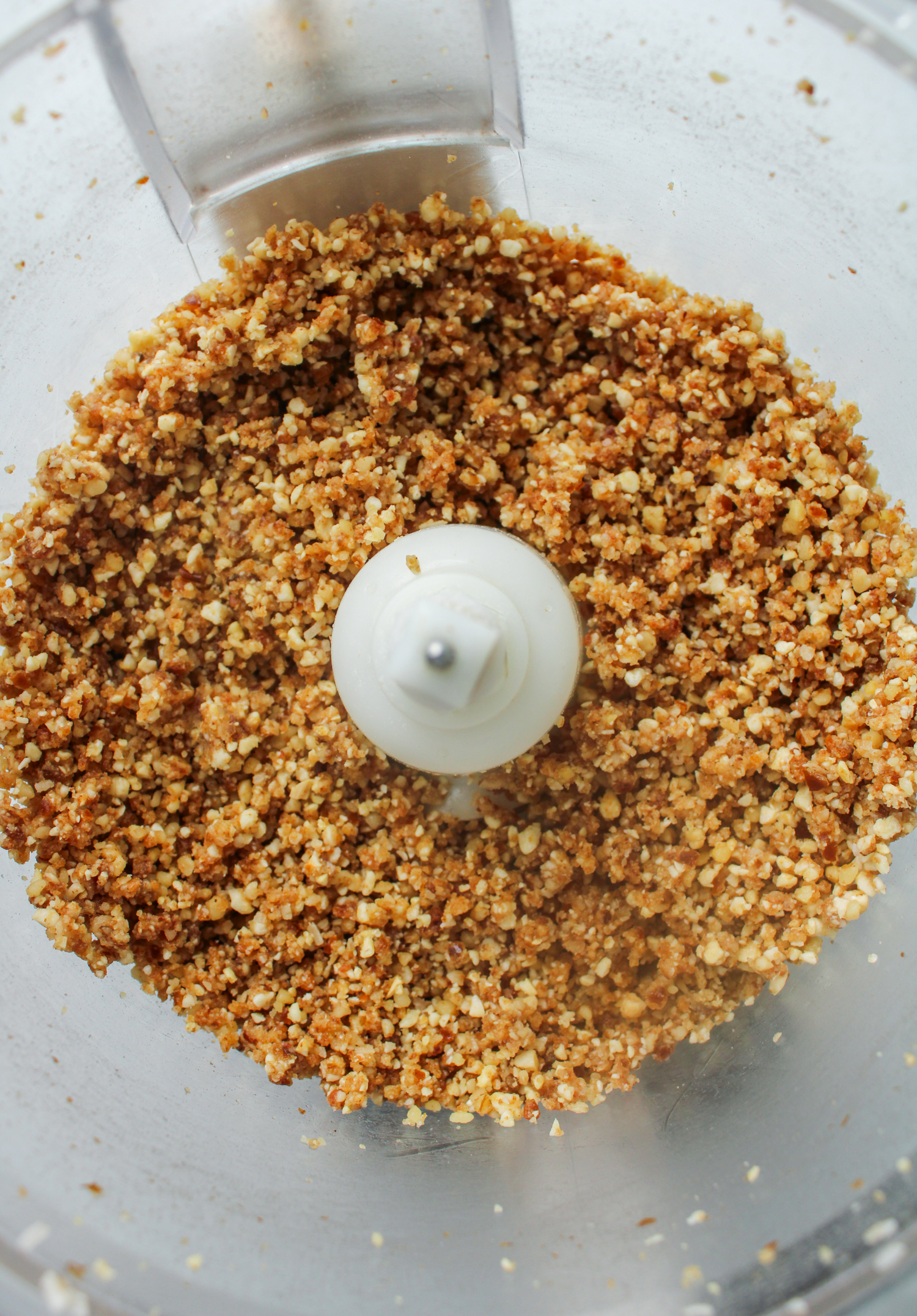 nut bar base crumb mixture in food processor
